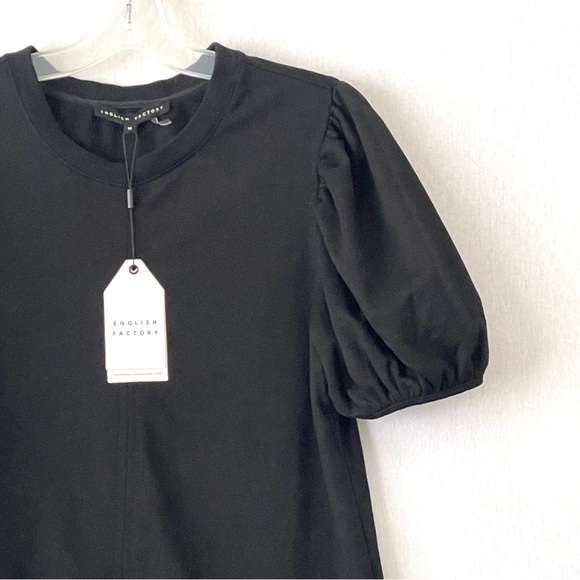 NWT English Factory Black Knit Woven Mixed Dress - Picture 5 of 10